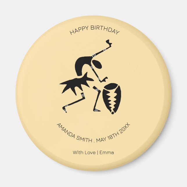 Happy Birthday Phantastisch Silhouette Tänzer Magnet (Vorne)