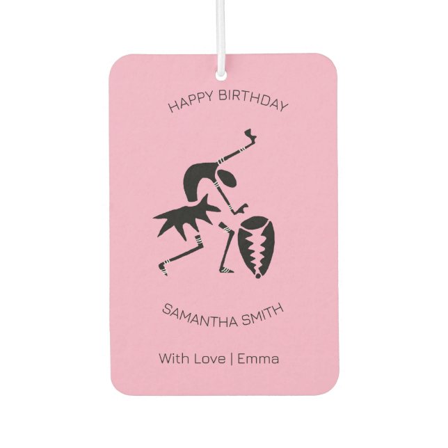 Happy Birthday Phantastische Silhouette Tänzer Pin Autolufterfrischer (Vorderseite)