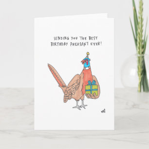 Happy Birthday Pheasant Bird Card Dankeskarte