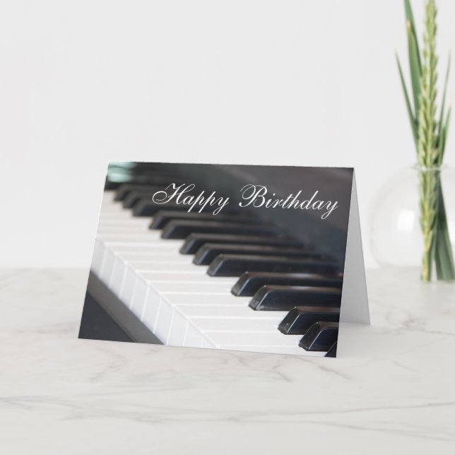 Happy Birthday Piano Card Karte (Vorderseite)