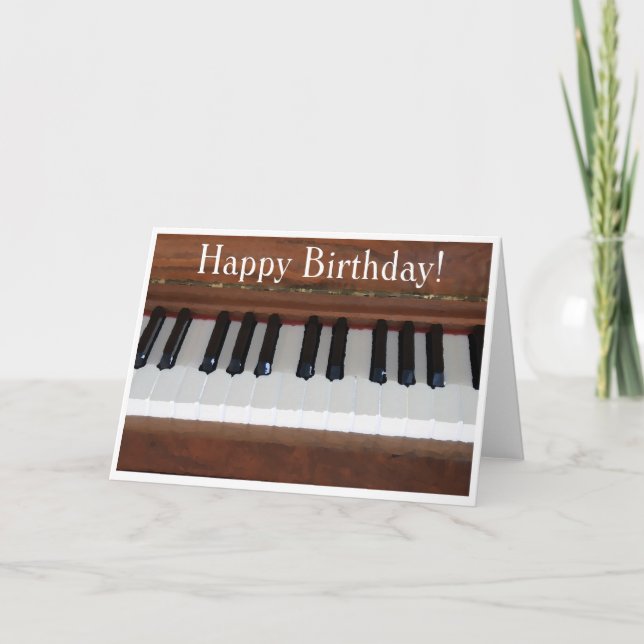 Happy Birthday Piano Karte (Vorderseite)