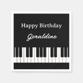 Happy Birthday Piano Player Personalised Serviette