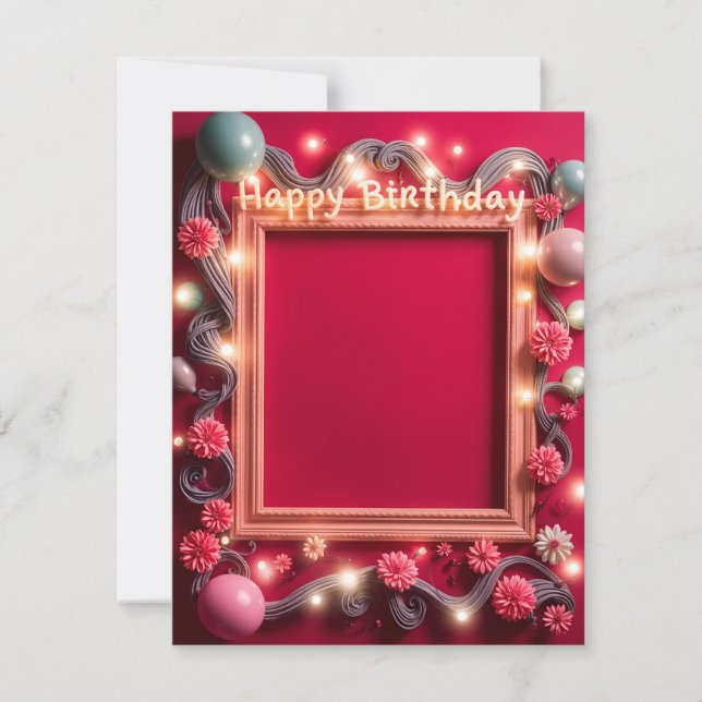 Happy Birthday Picture Frame Card Design (Vorderseite)
