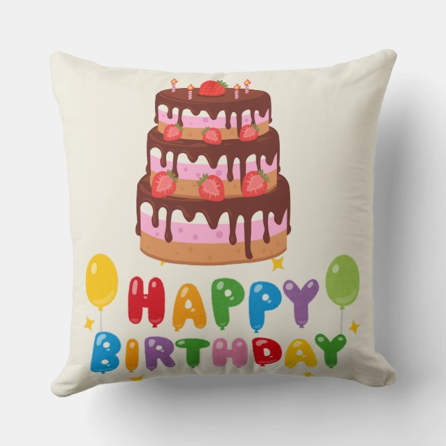 "Happy Birthday Pillows | Custom Birthday Pillow Kissen (Rückseite)