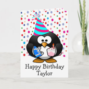 Happy Birthday Pinguin Kids Card Karte
