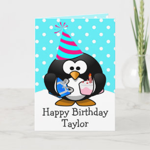 Happy Birthday Pinguin Kids Card Karte