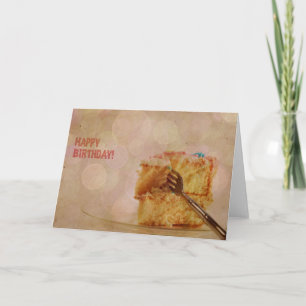 Happy Birthday Pink Bokeh Cake Karte