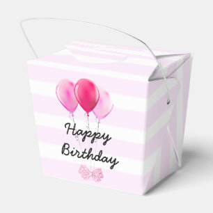 Happy Birthday Pink Cherry Cupcake mit Bows Box Geschenkschachtel