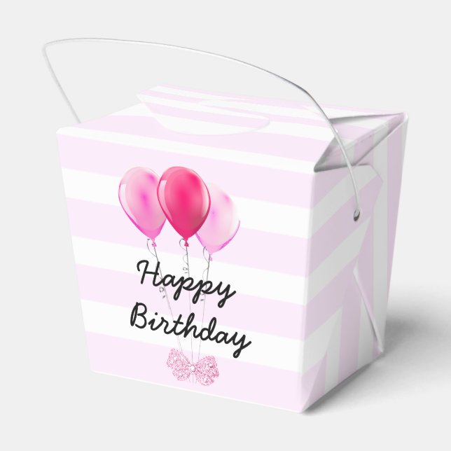 Happy Birthday Pink Cherry Cupcake mit Bows Box Geschenkschachtel (Rückseite)