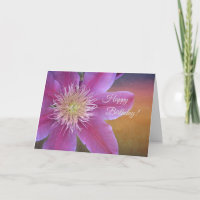 Happy Birthday Pink Clematis