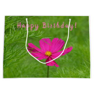 Happy Birthday Pink Cosmos Große Geschenktüte