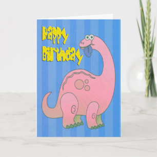 Happy Birthday Pink Dinosaurier Karte
