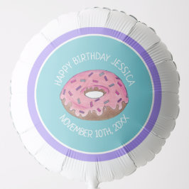 Happy Birthday Pink Donut Doughnut Bday Girl Paper Ballon