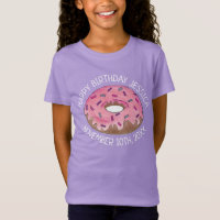 Happy Birthday Pink Donut Doughnut Bday Girl