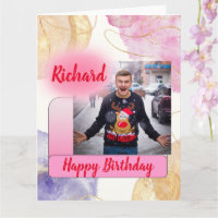 Happy Birthday Pink Gradient Moderne Hinzufügen Fo