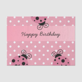 Happy Birthday Pink Ladybug Polka Dot Tissue Paper Seidenpapier