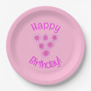 Happy Birthday Pink Mums Paper Teller