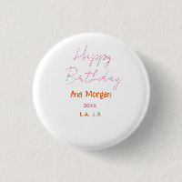 HAPPY BIRTHDAY PINK ORANGE NAME EINFACH JAHR ORT