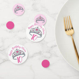 Happy Birthday Pink Princess Party Tiara Crown Konfetti