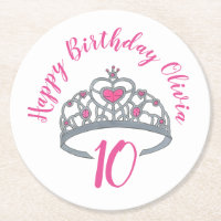 Happy Birthday Pink Princess Party Tiara Crown