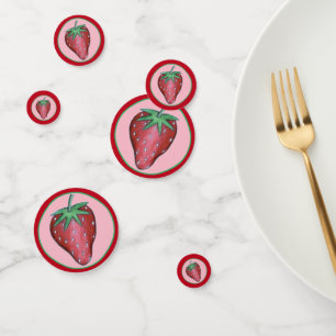 Happy Birthday Pink Red Sweet Strawberry Berries Konfetti