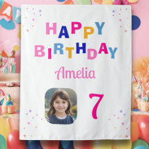 Happy Birthday Pink Stars Girl Foto Hintergrund