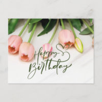 Happy Birthday Pink Tulip Blume