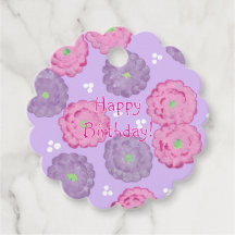 Happy Birthday Pink und Purple Blumen Geschenktast