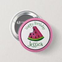 Happy Birthday Pink Watermelon Slice Frucht Picnic