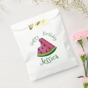 Happy Birthday Pink Watermelon Slice Frucht Picnic Geschenktütchen