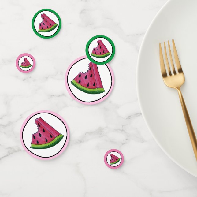 Happy Birthday Pink Watermelon Slice Frucht Picnic Konfetti (Gruppe)