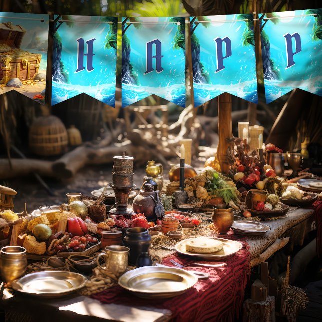 Happy Birthday Pirate Paradise Wimpelkette (Von Creator hochgeladen)