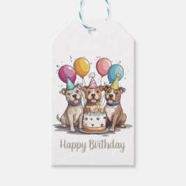Happy Birthday Pit Bull Hunde Geschenkanhänger
