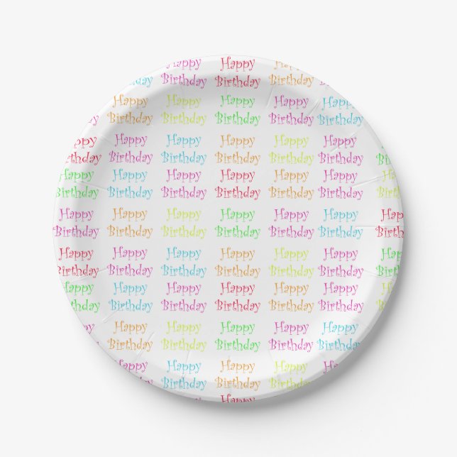 Happy Birthday Plate Pappteller (Vorderseite)