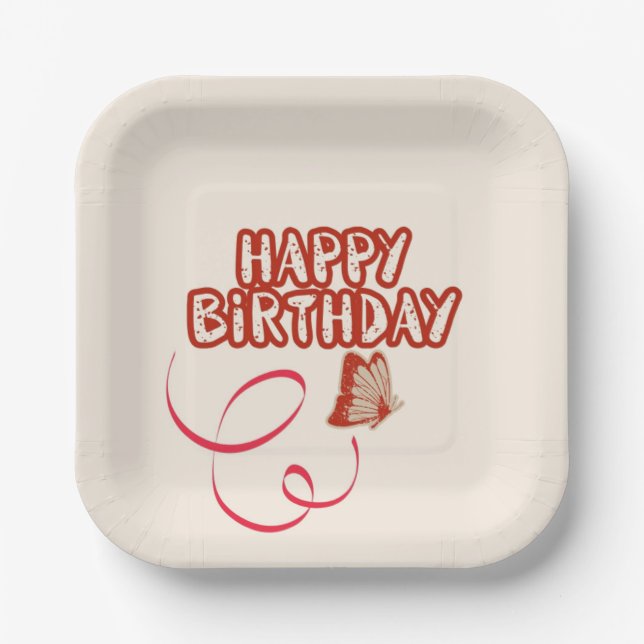 Happy Birthday Plate Pappteller (Vorderseite)