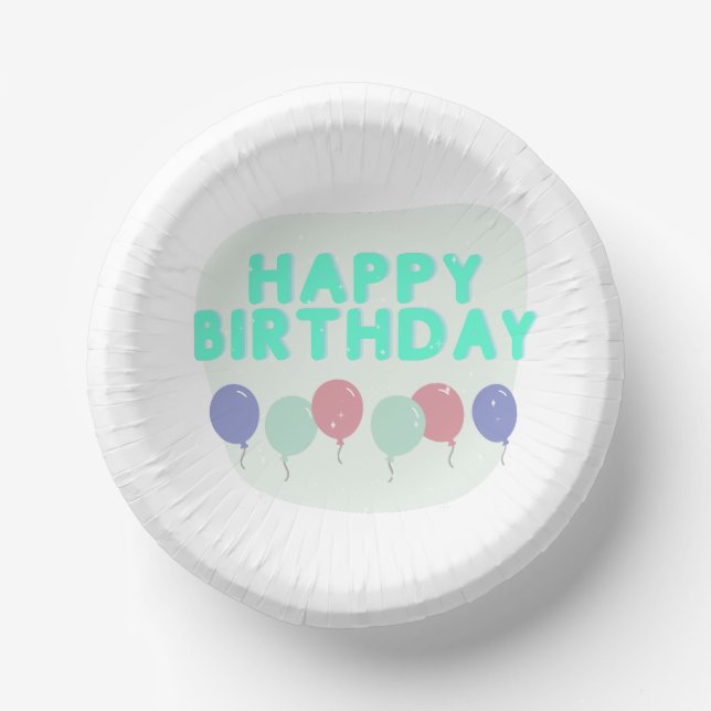 Happy Birthday Platte Pappteller (Vorderseite)