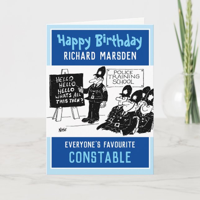 Happy Birthday Police Constable Card Karte (Vorderseite)