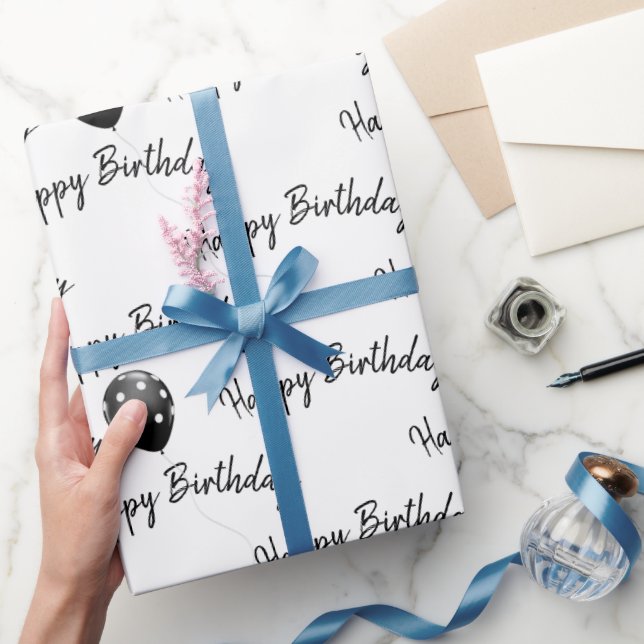 Happy Birthday Polka Dot Balloons Geschenkpapier (Schenken)