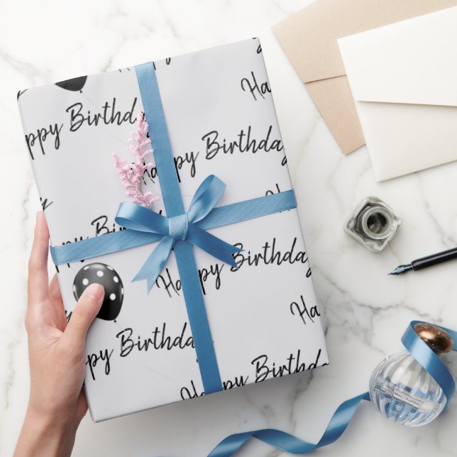 Happy Birthday Polka Dot Balloons Geschenkpapier (Schenken)