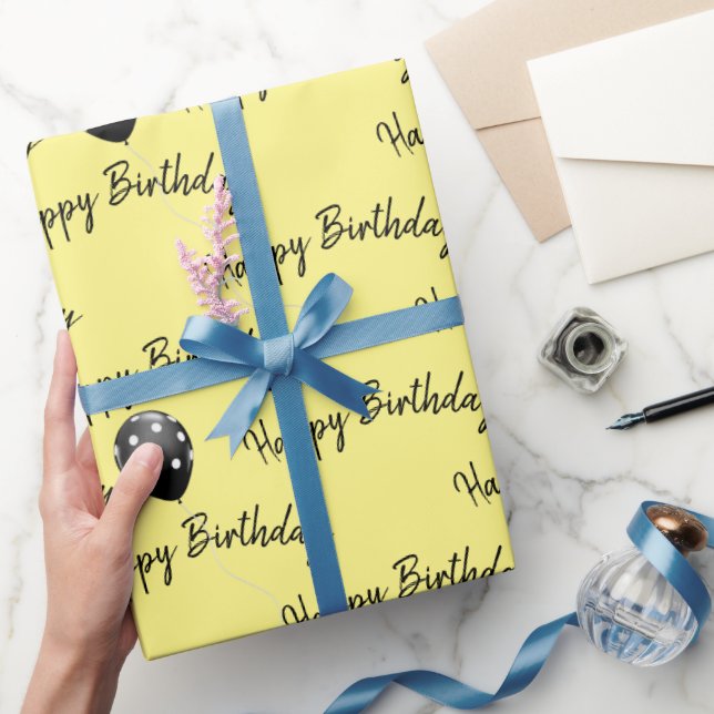 Happy Birthday Polka Dot Balloons Geschenkpapier (Schenken)