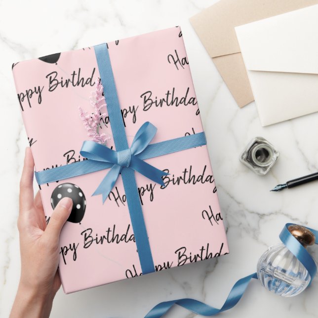 Happy Birthday Polka Dot Balloons Geschenkpapier (Schenken)