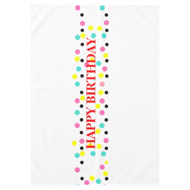 Happy Birthday Polka Dots Tischdecke (Vorderseite)