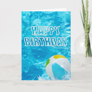 Happy Birthday Pool Wasser Karte
