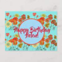 Happy Birthday Poppy Blumendamen Name Postcard