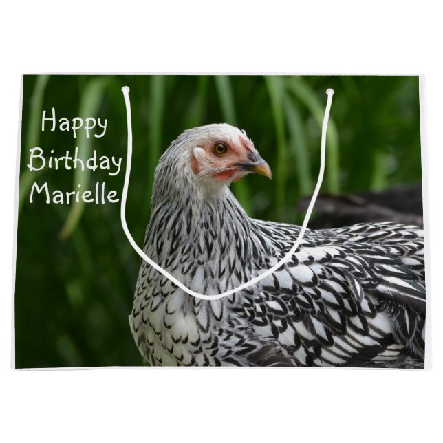 Happy Birthday Posing Huhn Große Geschenktüte (Vorderseite)