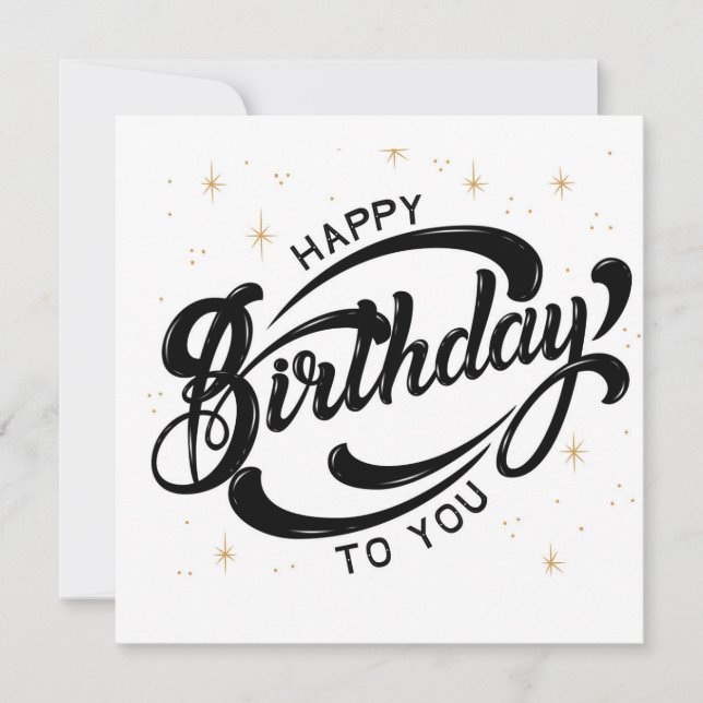 Happy Birthday Postcard Einladung (Vorderseite)