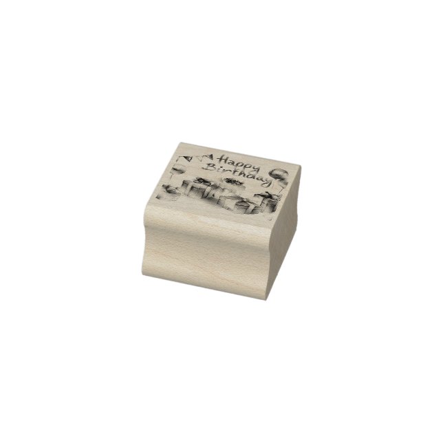 Happy Birthday Postcard Gummistempel (Stempel)