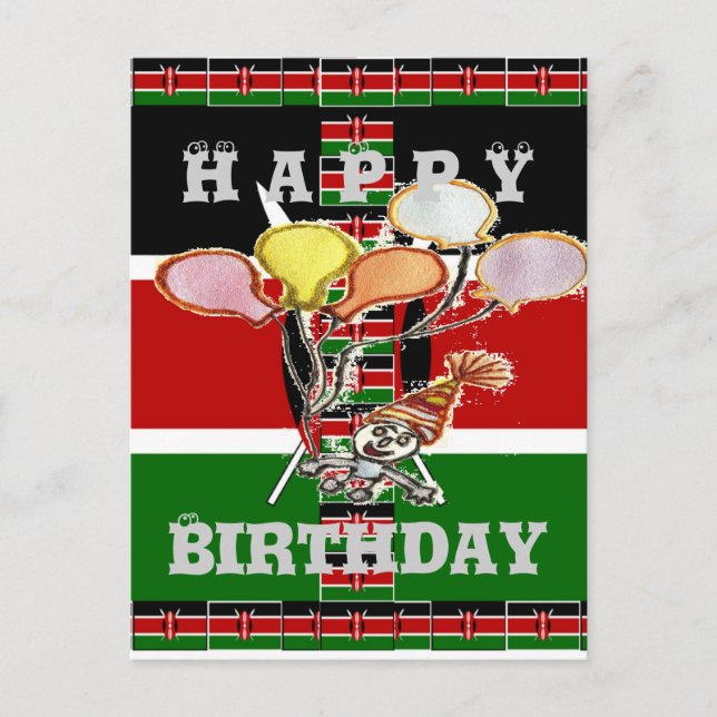 Happy Birthday Postcard Horizontale Vorlage Postkarte (Vorderseite)