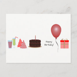 Happy Birthday Postcard - in rot Postkarte
