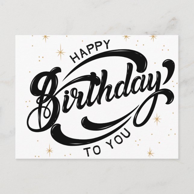 Happy Birthday Postcard Postkarte (Vorderseite)